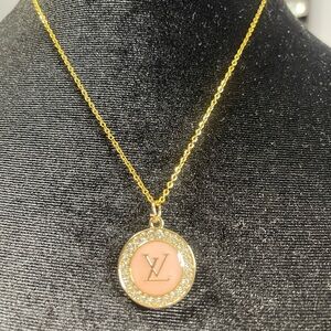 Louis Vuitton zipper pull - authentic- on 18” sterling silver chain